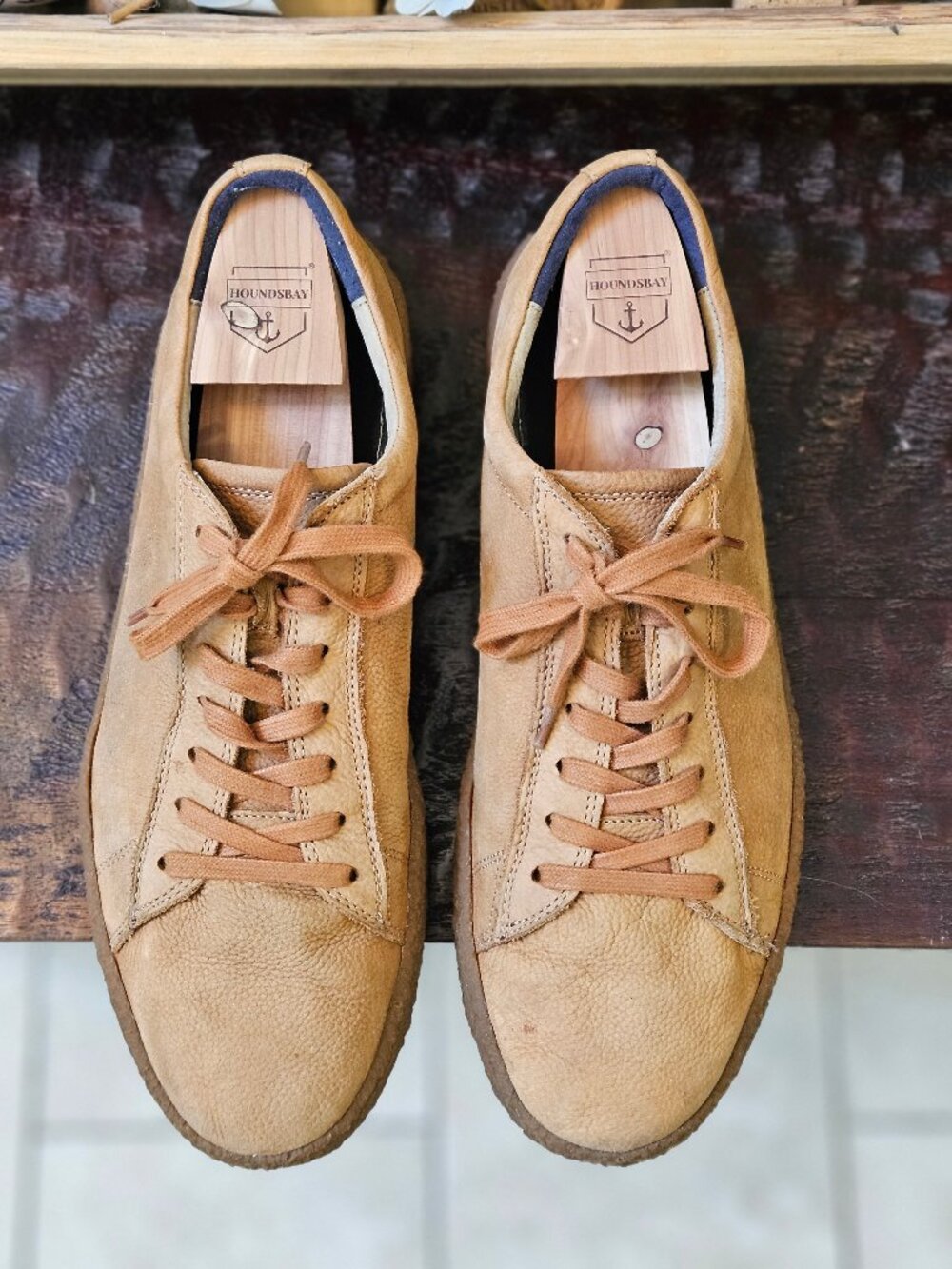 Banana Republic Leather/Nubuck Sneakers, Tan, Sz 13 - Picture 6 of 16